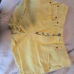 Levi Strauss Yellow Jean Shorts